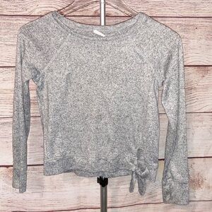 Yogalicious Girls Grey Long Sleeve  Side Knot T-Shirt Size M